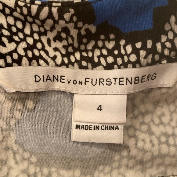 DVF Diane Von Furstenberg Samson Maxi Wrap Dress Blue Cheetah Sz 4 - Picture 9 of 11